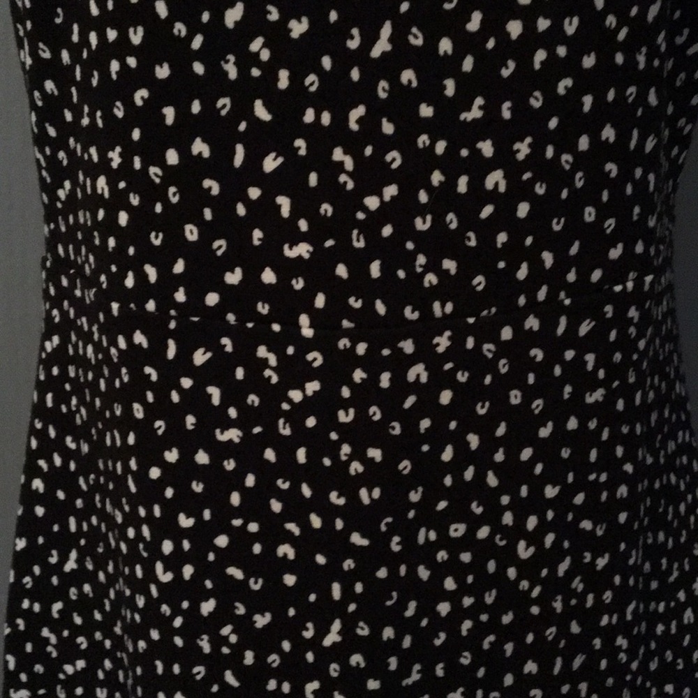 Black + White Animal Print Midi flutter sleeve Sheath Dress - Picture 5 of 11